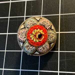 Vintage Italy Micro Mosaic Brooch